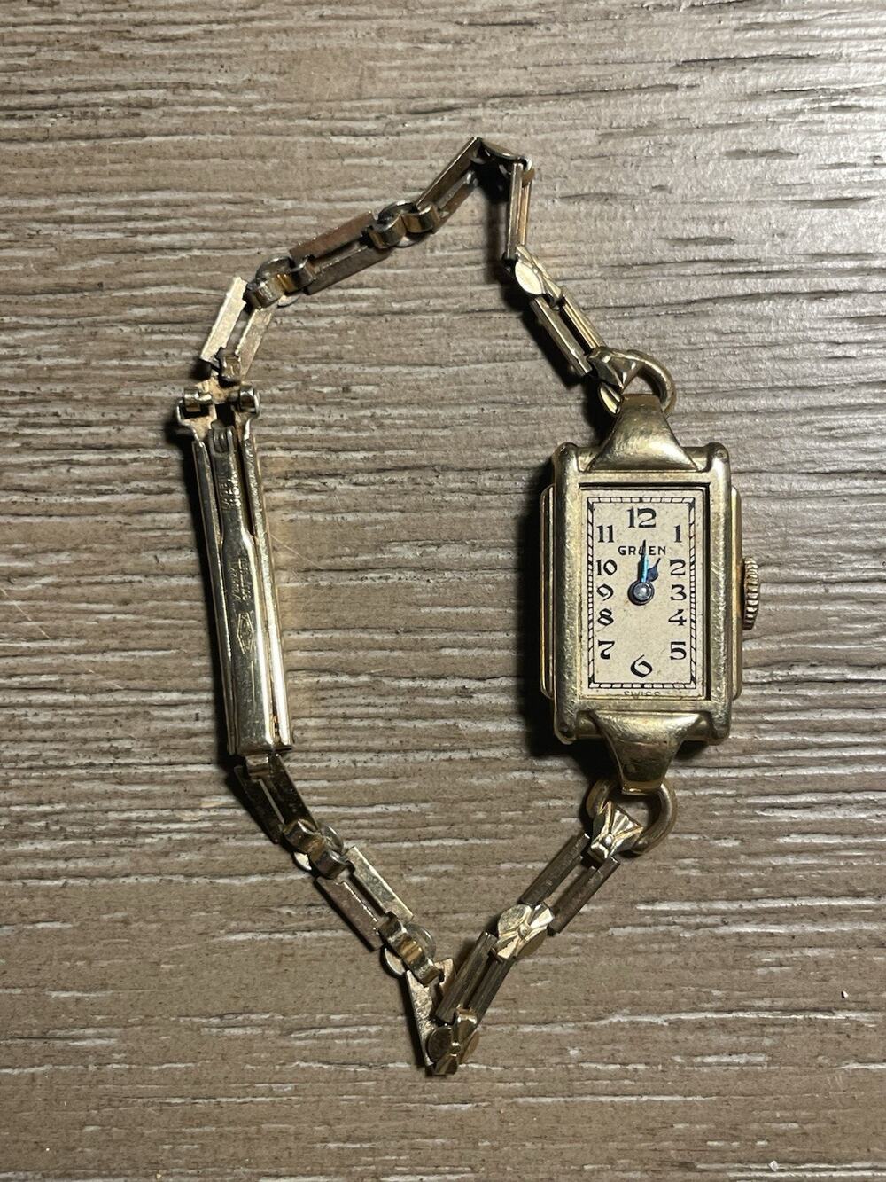 Antique 1920s Gruen Art Deco Ladies Watch 10K 12K Gold Filled Swiss